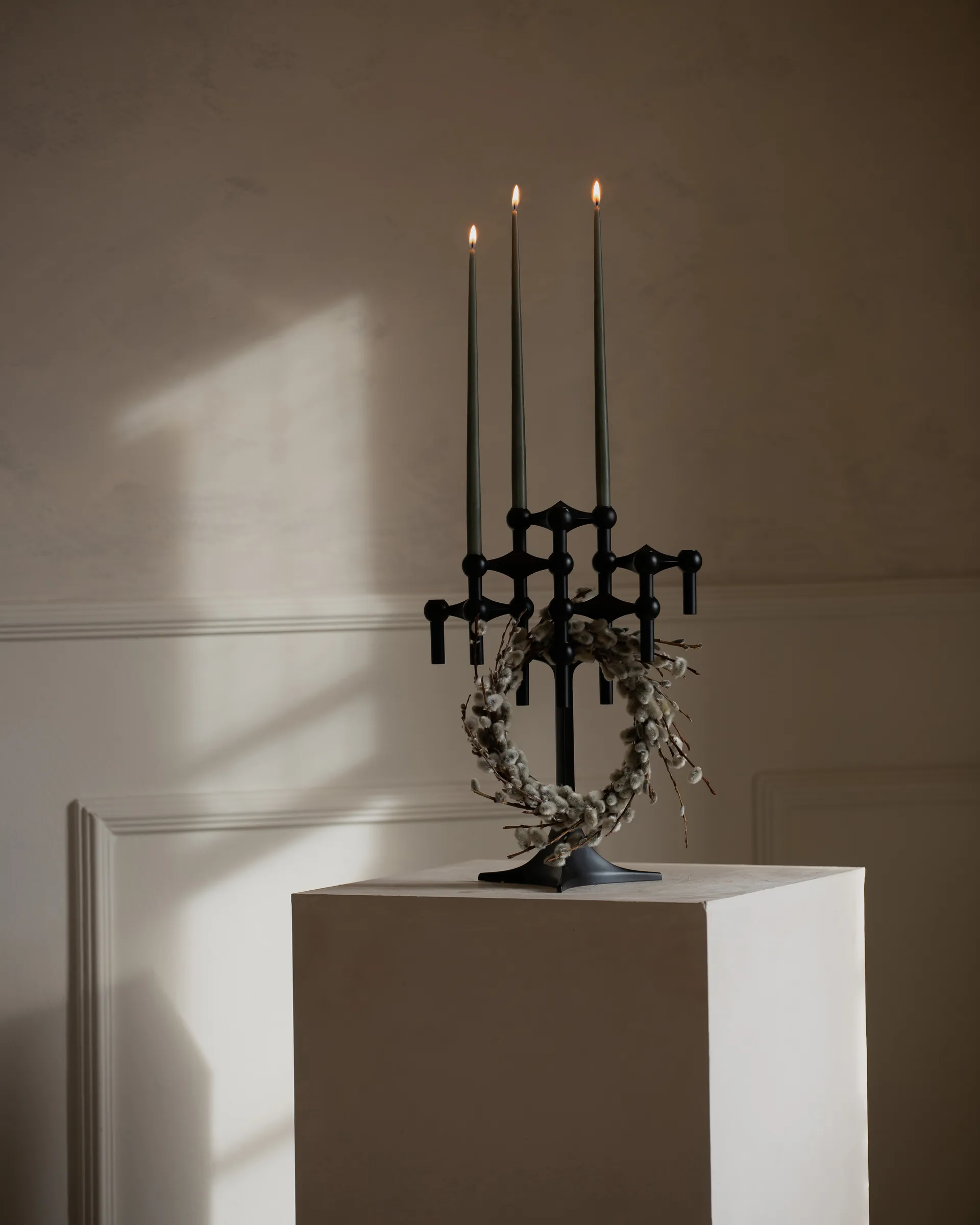 STOFF Nagel 锥形蜡烛 by ester & erik 六件套装, Dusty 绿色 STOFF Nagel