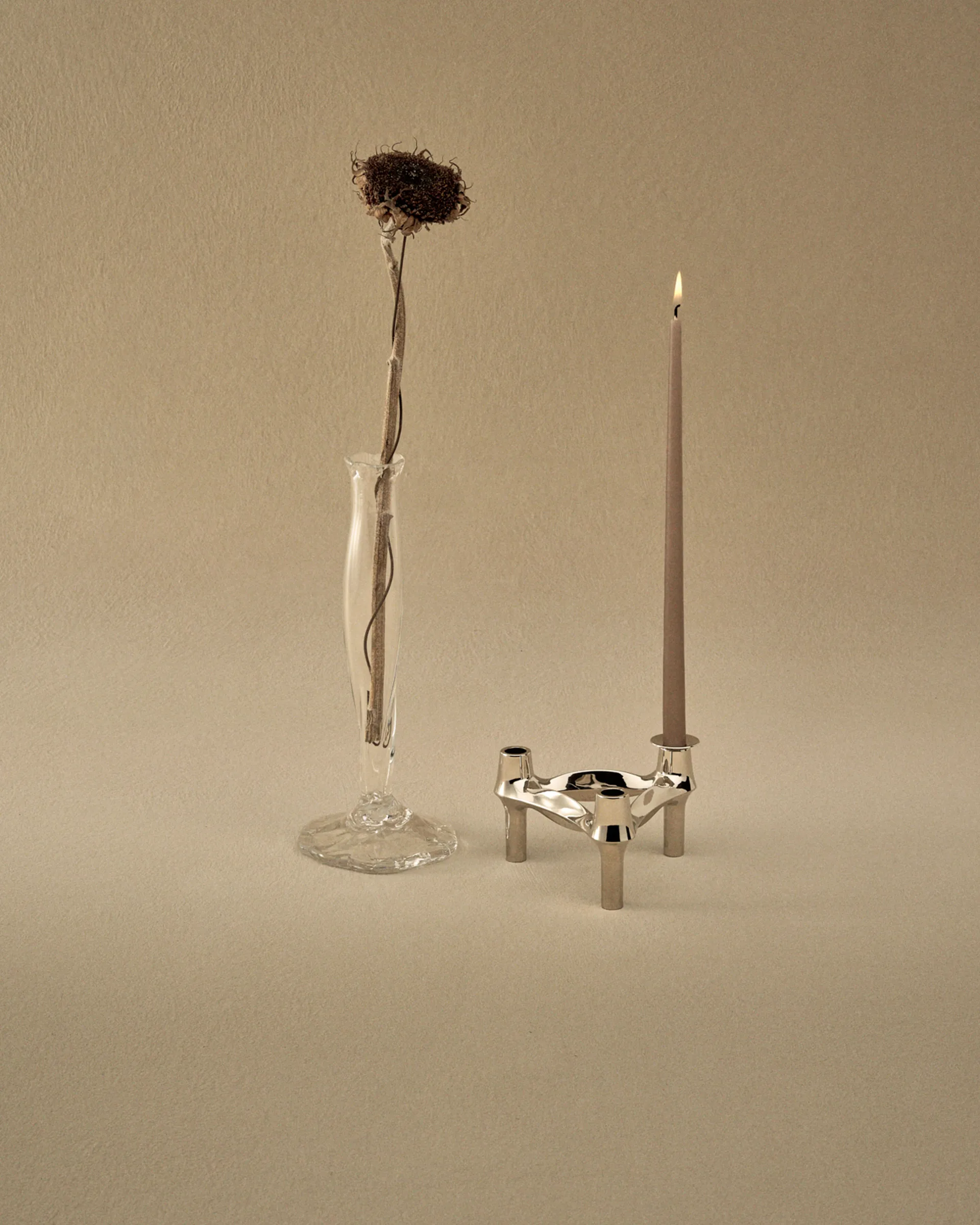 STOFF Nagel 锥形蜡烛 by ester & erik 六件套装, Soft 褐色 STOFF Nagel