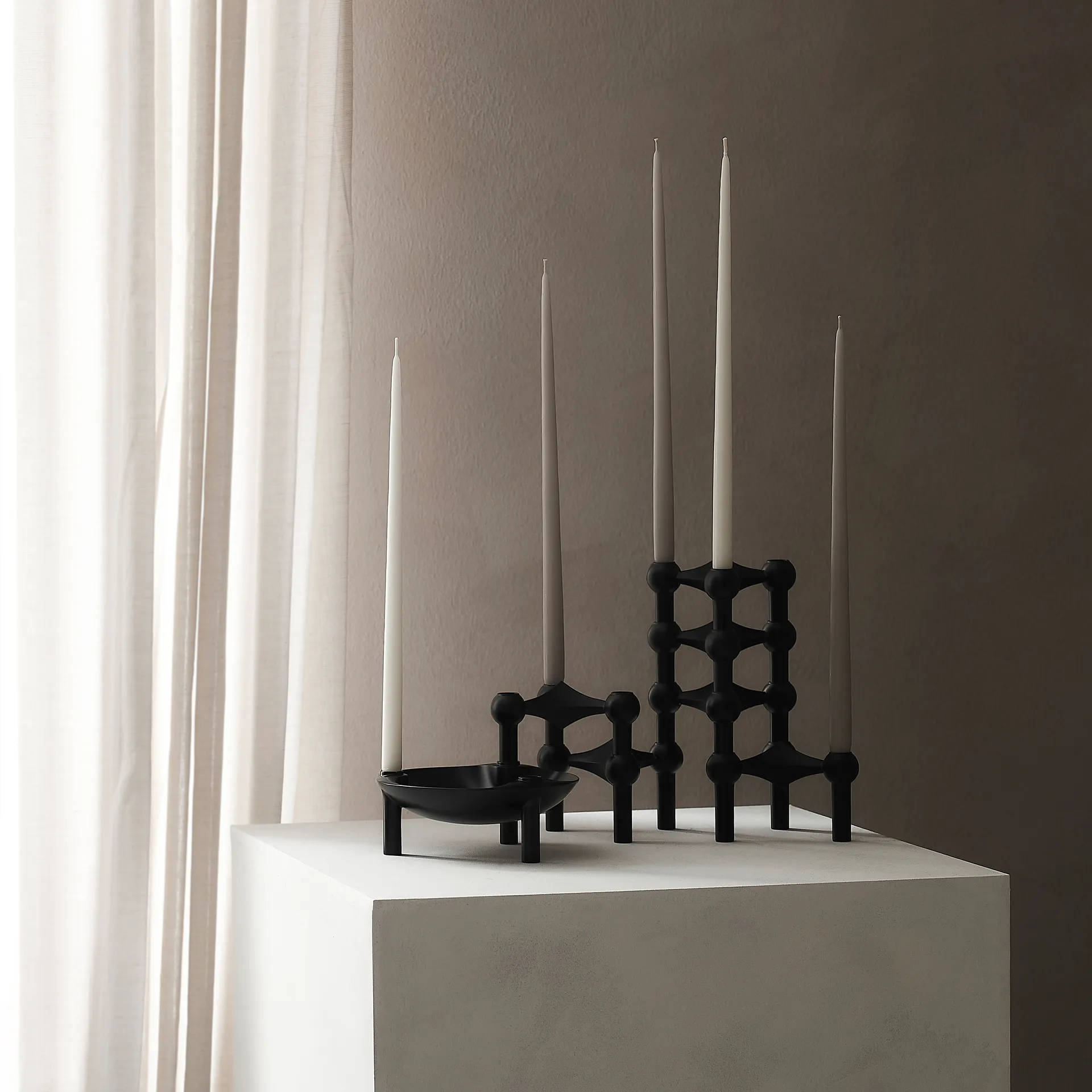 STOFF Nagel 锥形蜡烛 by ester & erik 六件套装, Warm 灰色 STOFF Nagel