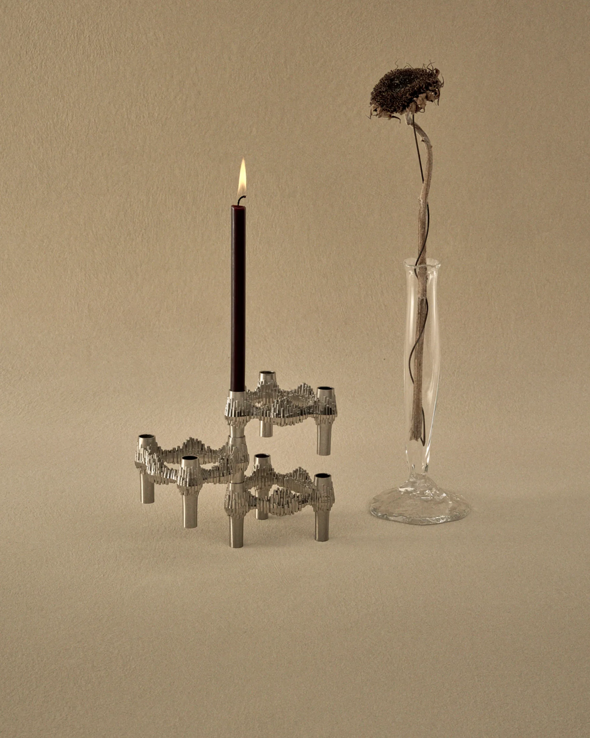 STOFF Nagel Quist 烛台 3件装, 拉丝铬 STOFF Nagel