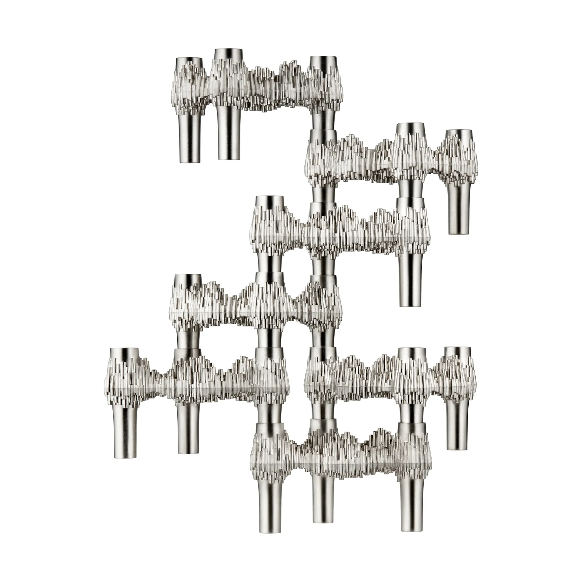 STOFF Nagel Quist 烛台 三件套装, Brushed 镀铬色 STOFF Nagel