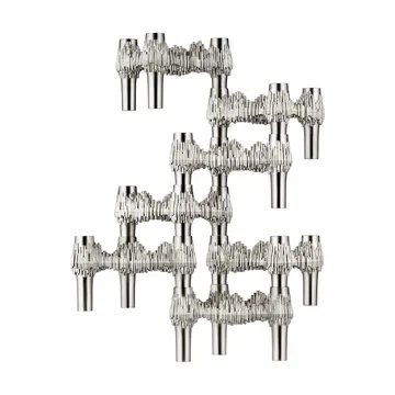 STOFF Nagel Quist 烛台 三件套装 - Brushed 镀铬色 - STOFF Nagel