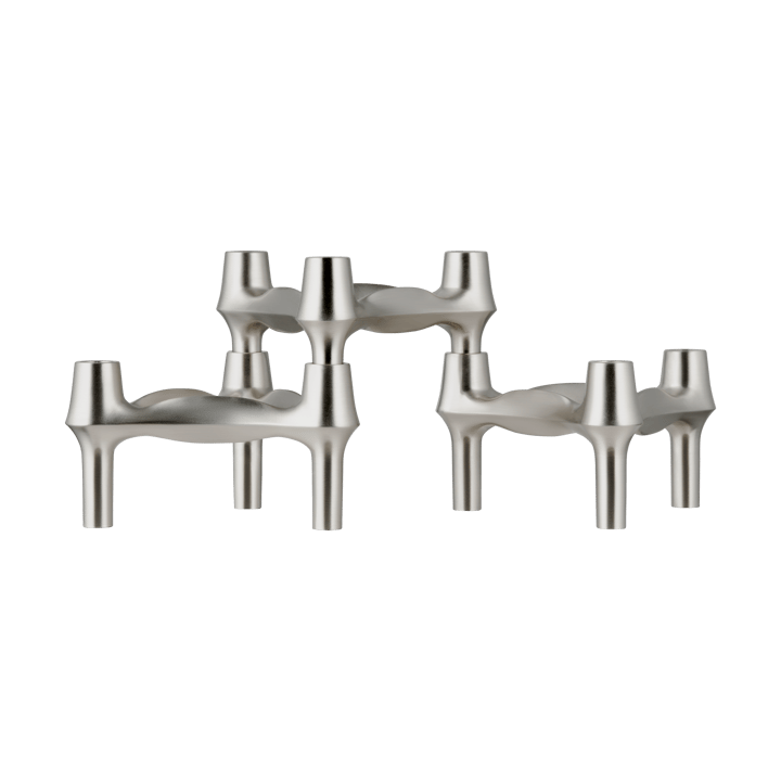 STOFF BMF 烛台 三件套装 - Brushed 镀铬色 - STOFF