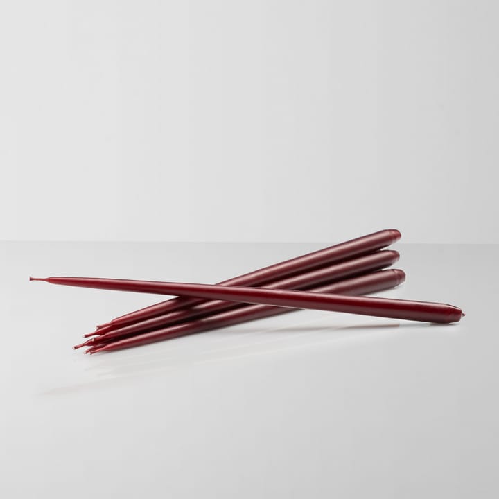 STOFF 锥形蜡烛 by ester & erik 六件套装, Burgundy 红色 STOFF