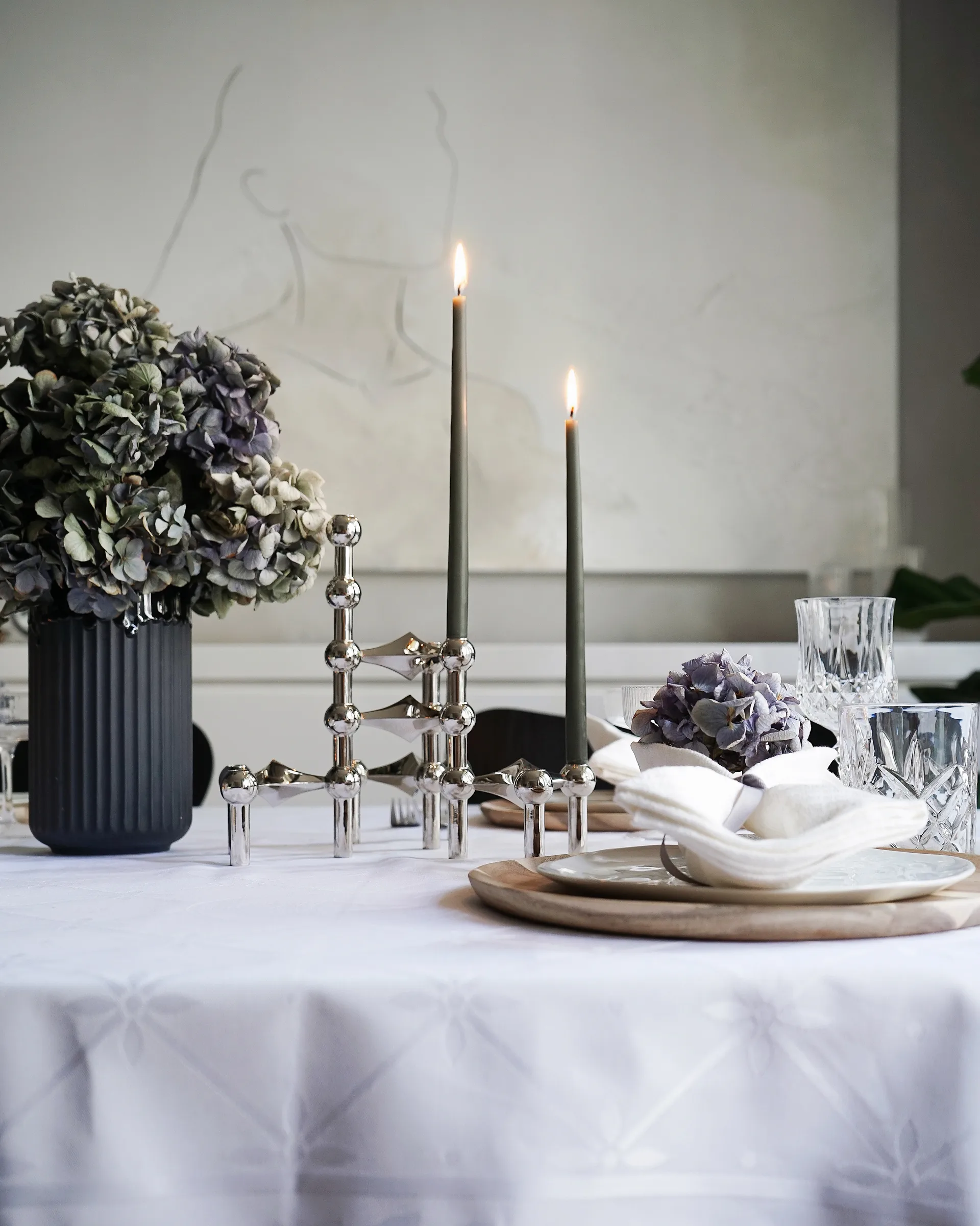 STOFF 锥形蜡烛 by ester & erik 六件套装, Dusty 绿色 STOFF