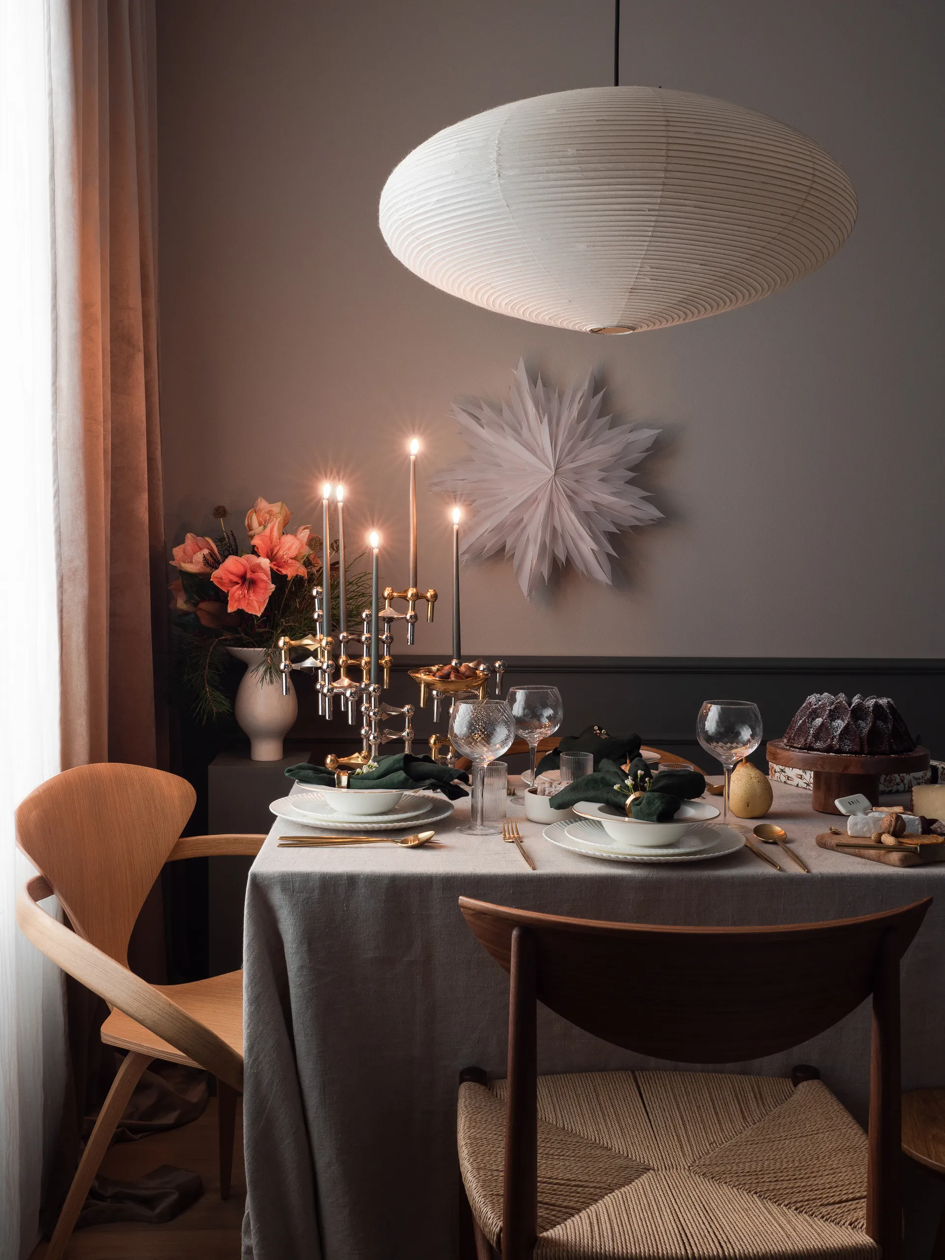 STOFF 锥形蜡烛 by ester & erik 六件套装, Dusty 绿色 STOFF