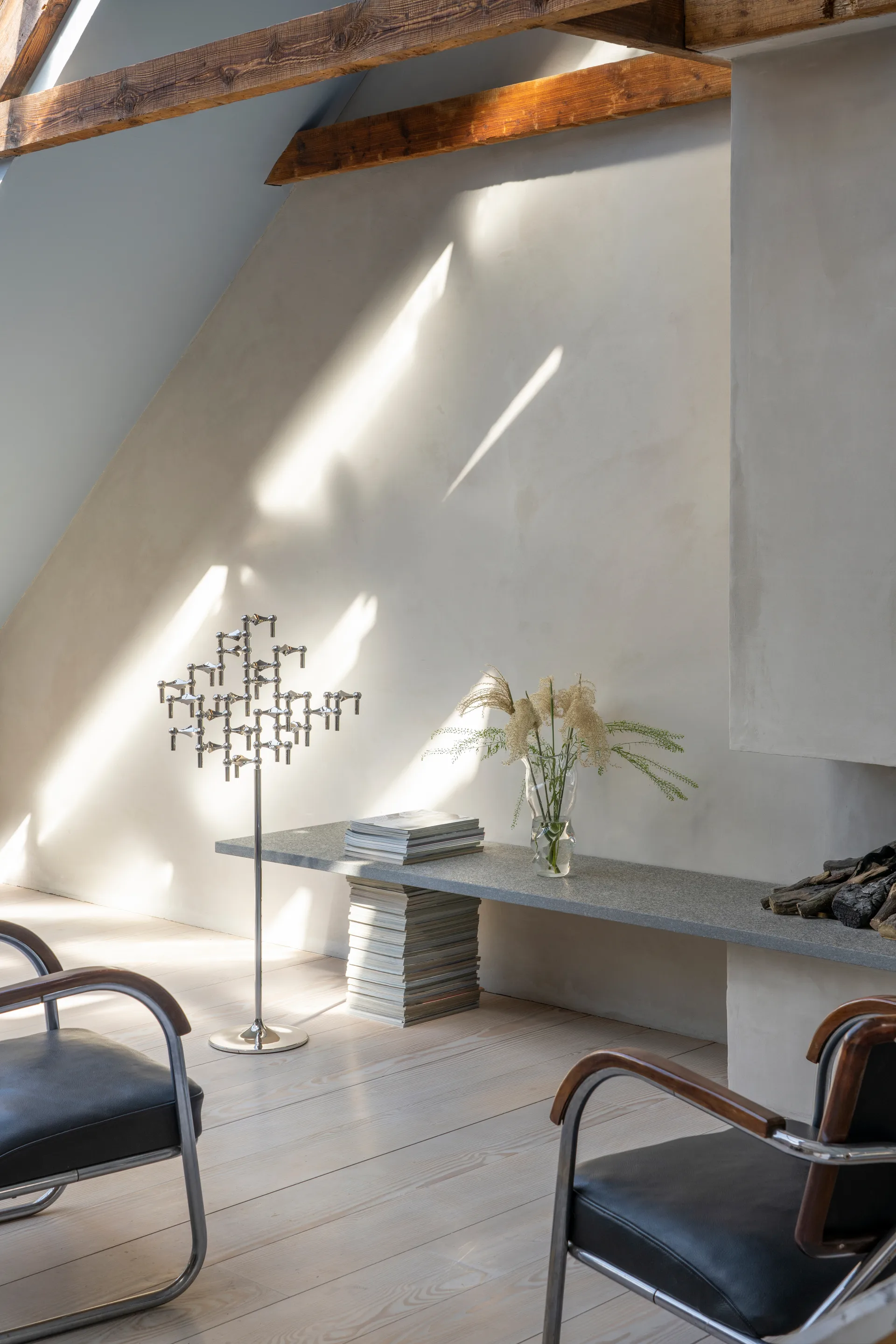 STOFF Nagel 专用 烛台落地支架底座 70cm, 镀铬色 STOFF