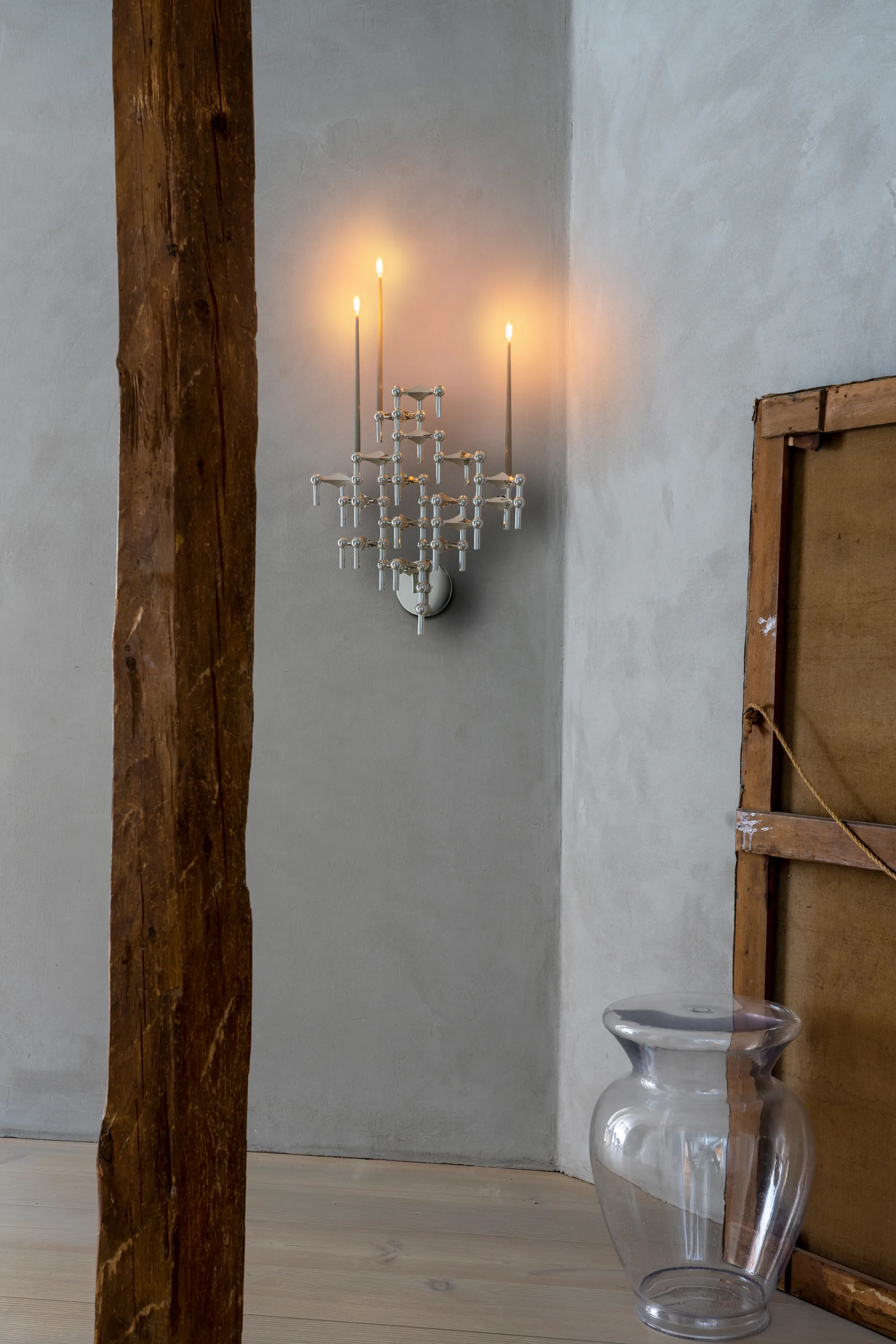 STOFF Nagel 烛台 wall, 镀铬色 STOFF