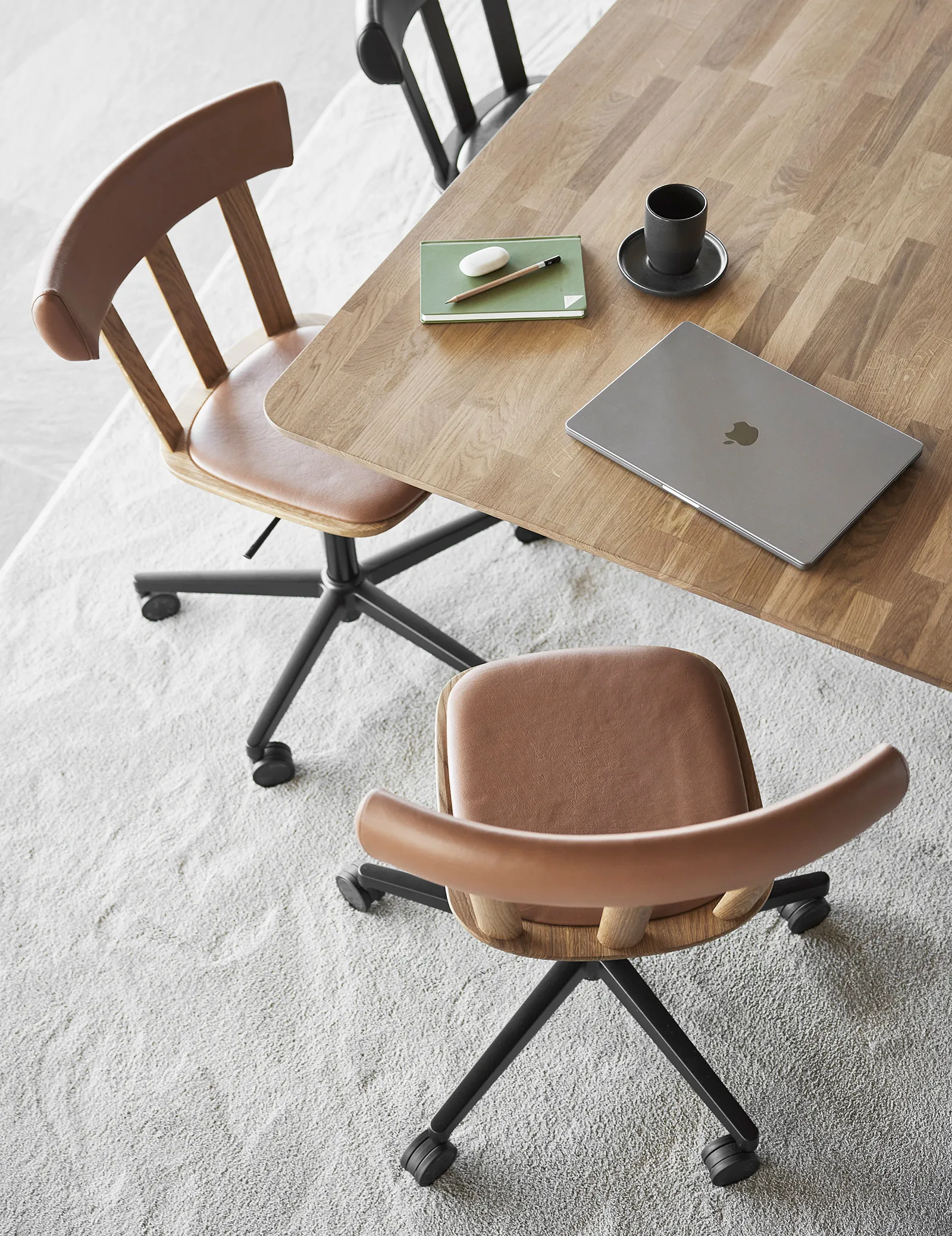 Alt 椅子 swivel base upholstered seat oak, Elmotique 43807-原色/自然色 oil Stolab