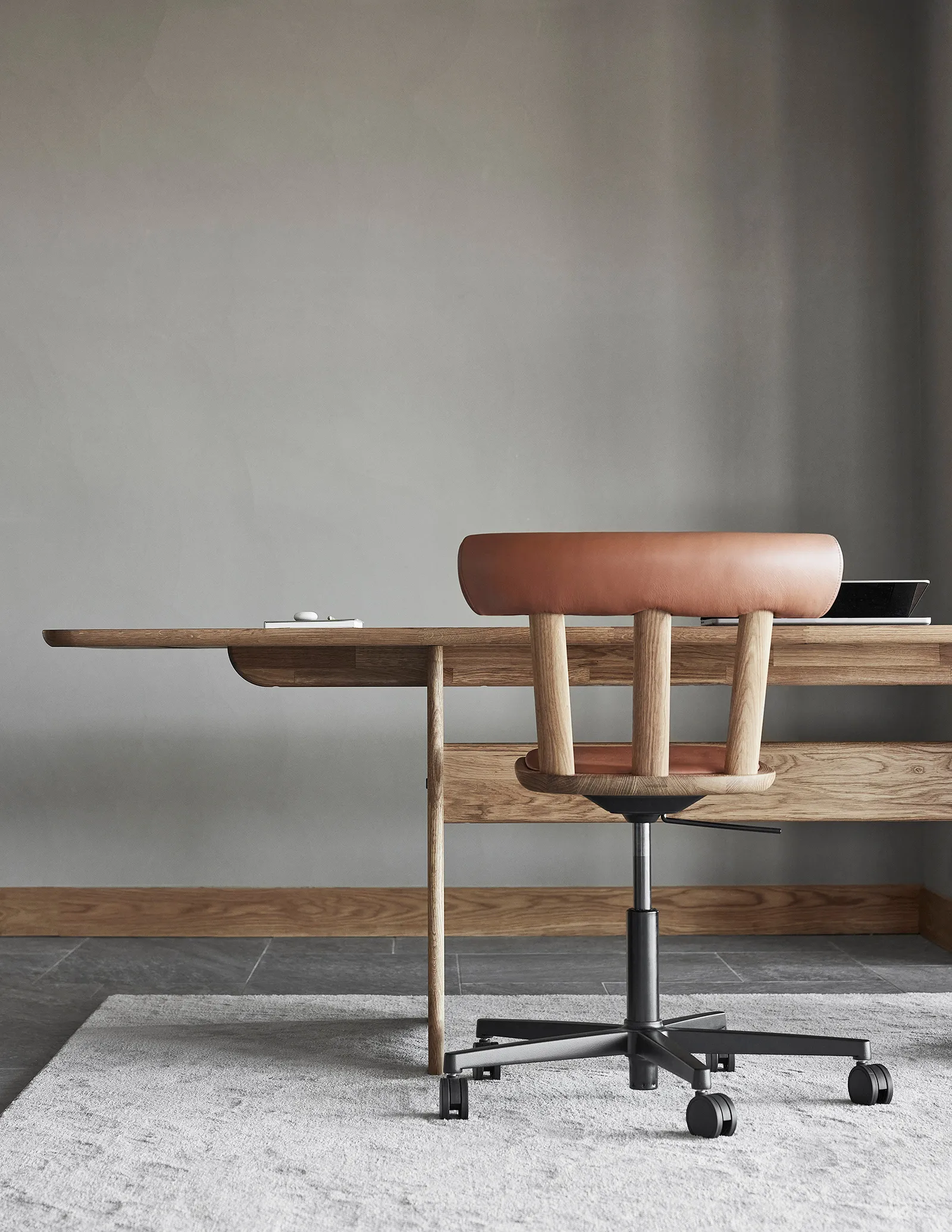 Alt 椅子 swivel base upholstered seat oak, Elmotique 43807-原色/自然色 oil Stolab