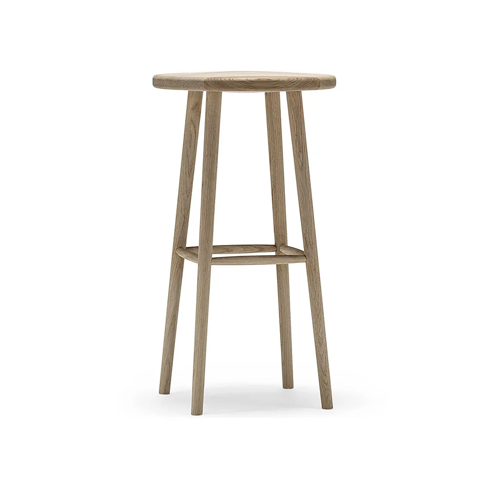 Miss Button 吧凳, 白色上油橡木_高款 Stolab