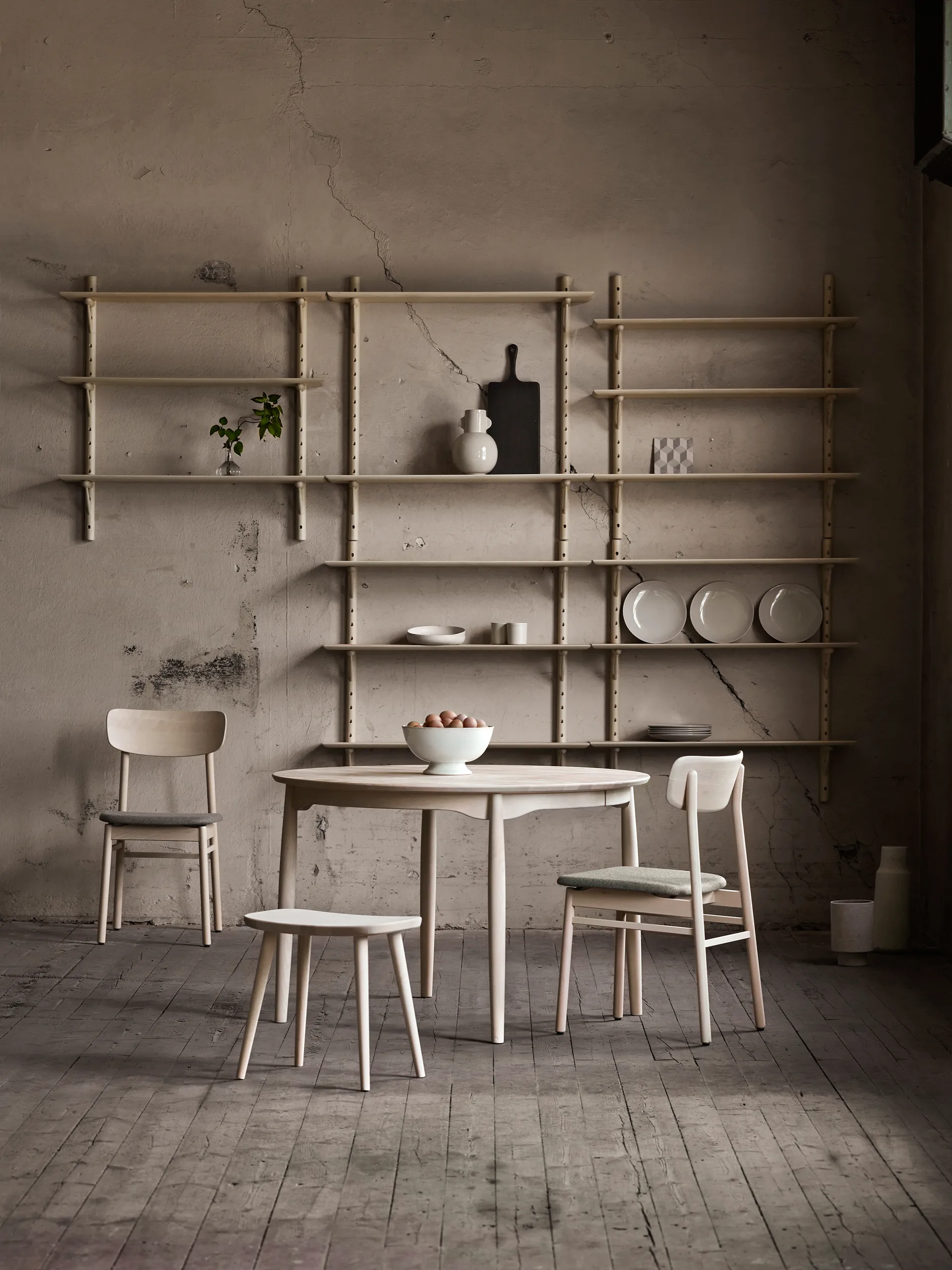 Palle 凳子, White oiled Stolab