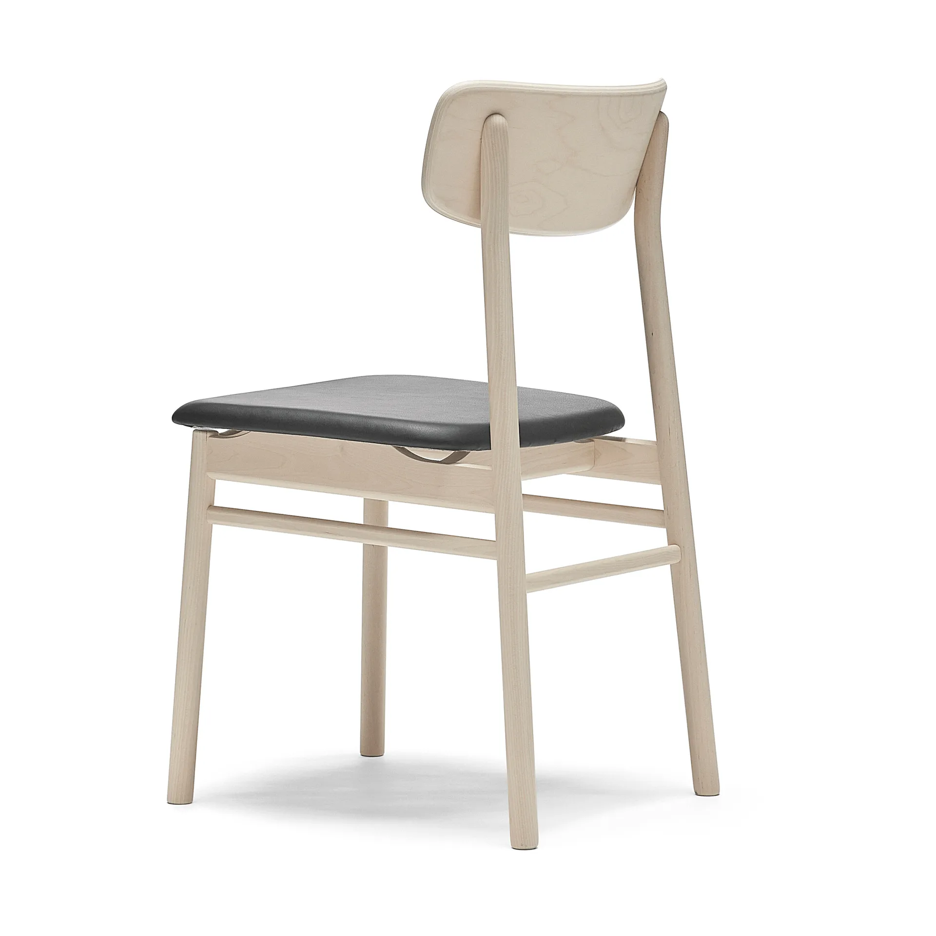 Prima Vista 椅子 birch light matte finish, Leather Elmosoft VII 99001 黑色 Stolab