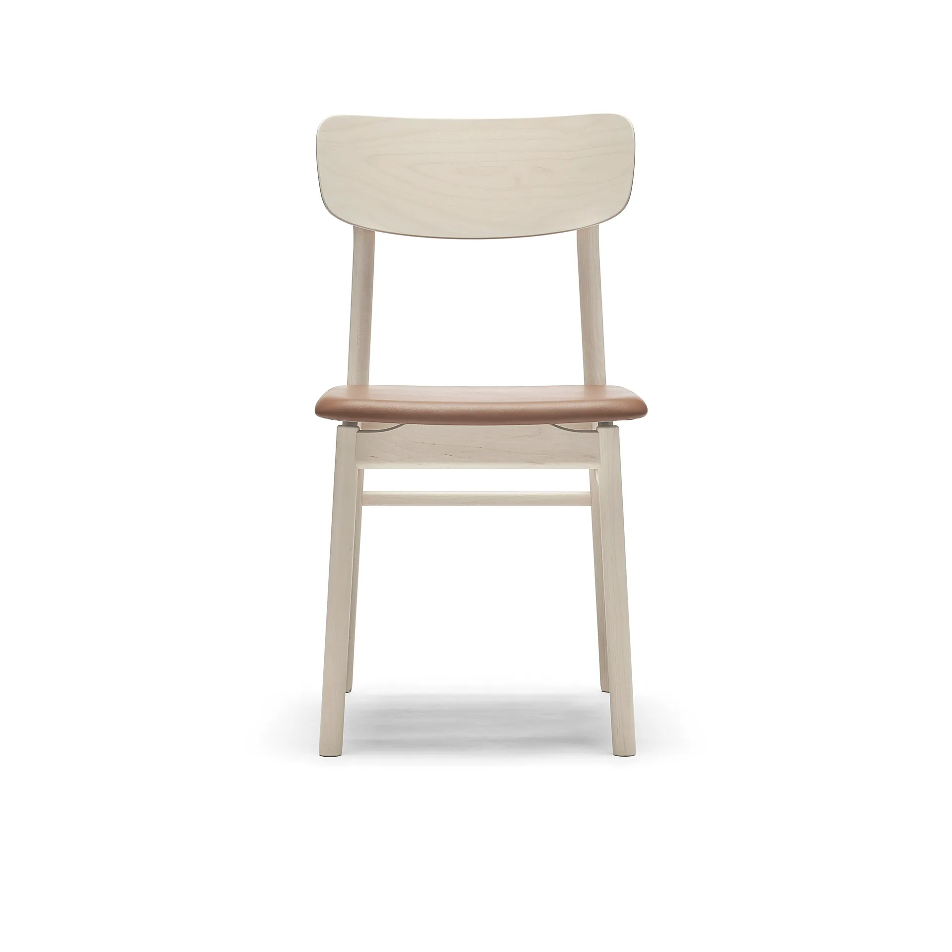Prima Vista stol, Elmosoft leather 43807 cognac-birch light matte finish Stolab