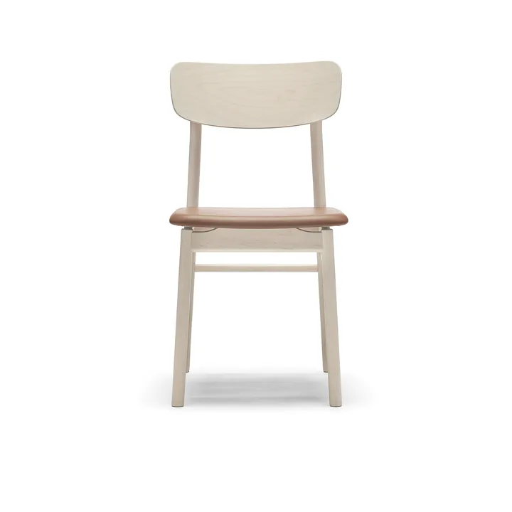 Prima Vista stol - Elmosoft leather 43807 cognac-birch light matte finish - Stolab