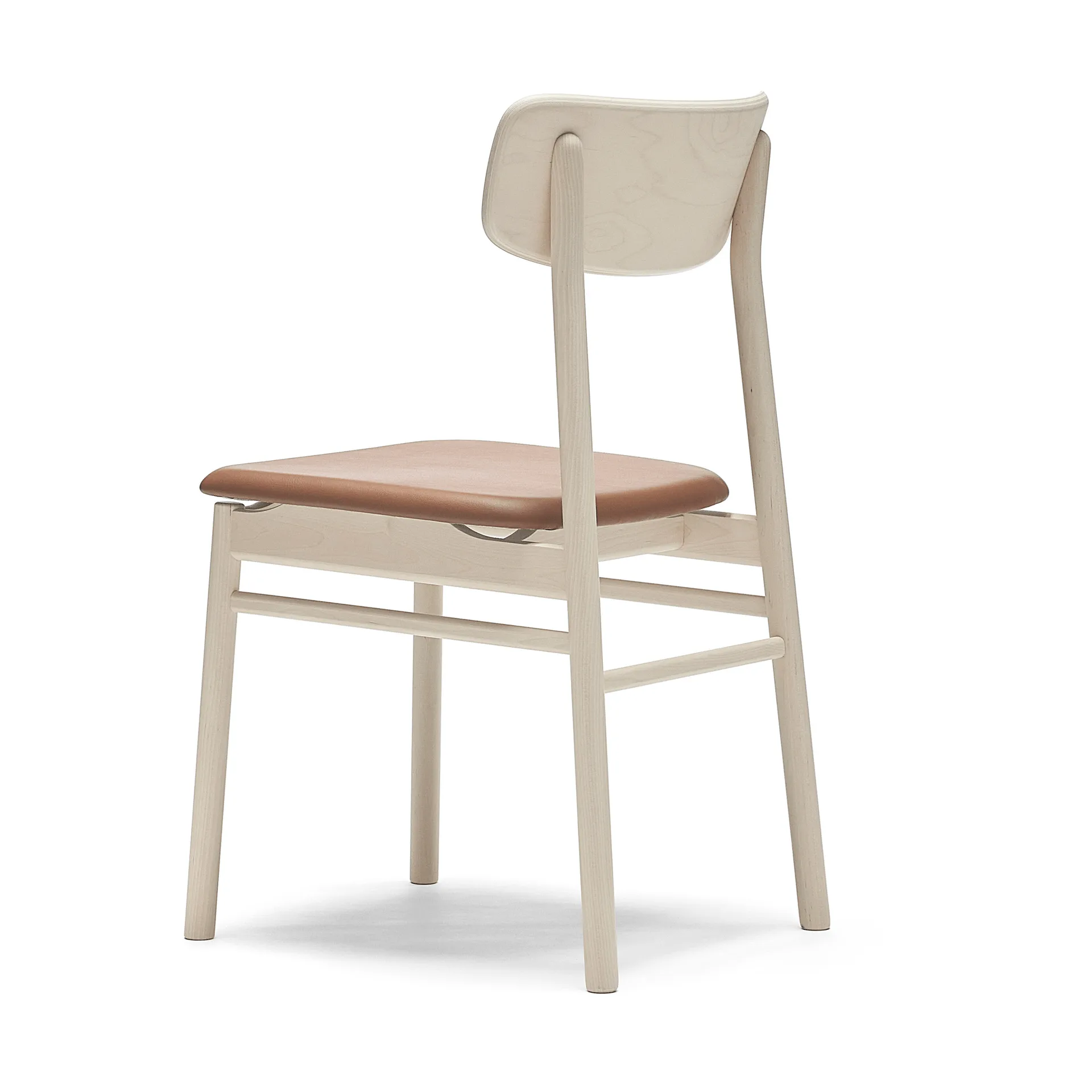 Prima Vista stol, Elmosoft leather 43807 cognac-birch light matte finish Stolab
