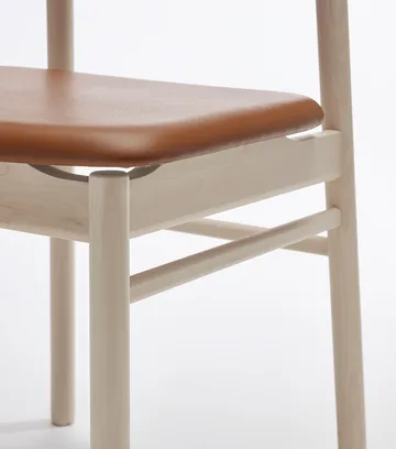 Prima Vista stol - Elmosoft leather 43807 cognac-birch light matte finish - Stolab