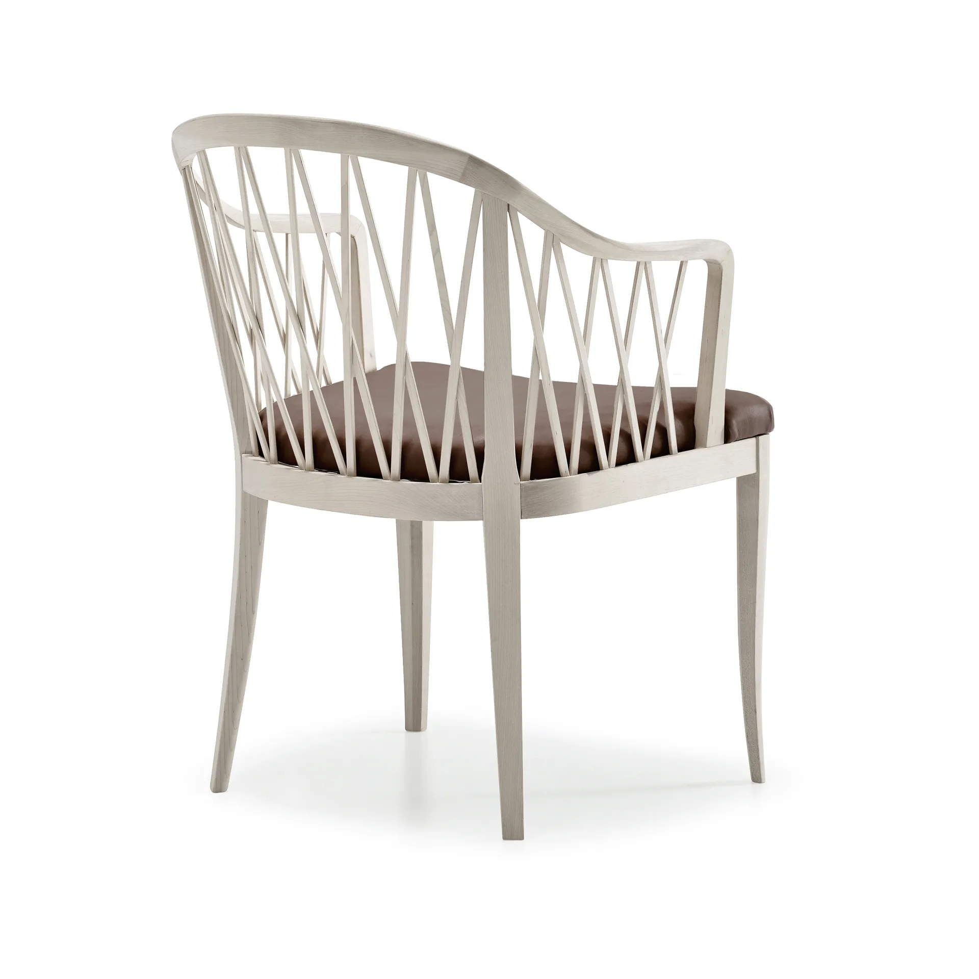 Widemar 扶手椅, 皮革 darkbrown. oiled birch Stolab