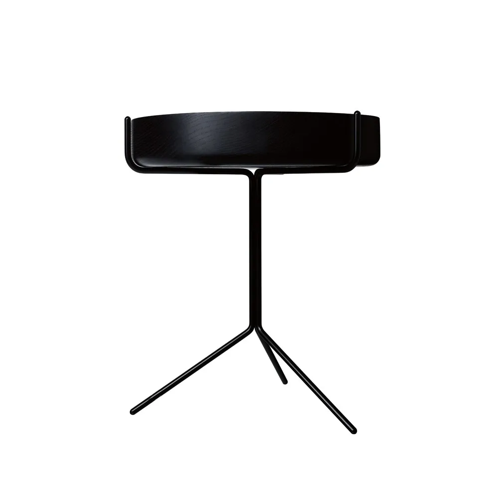 Drum 桌子, 黑色釉面_高度46cm_黑色底座 Swedese