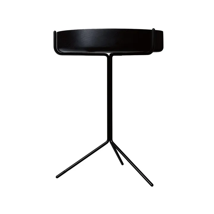 Drum 桌子 - 黑色釉面_高度56cm_黑色底座 - Swedese