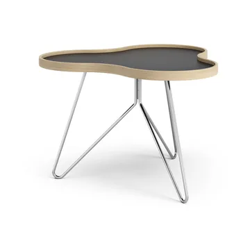 Flower 桌子62x66cm - 45cm_黑色-oak edge-chrome base - Swedese