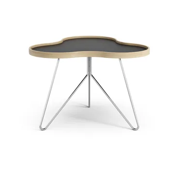 Flower 桌子62x66cm - 45cm_黑色-oak edge-chrome base - Swedese