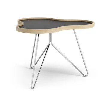 Flower 桌子62x66cm - 45cm_黑色-oak edge-chrome base - Swedese
