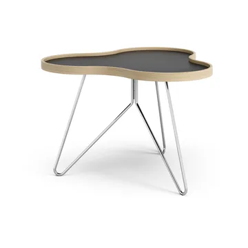 Flower 桌子62x66cm - 45cm_黑色-oak edge-chrome base - Swedese