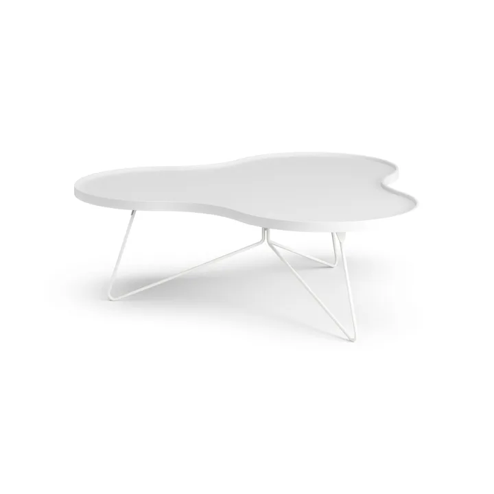 Flower mono 桌子107x114cm - 高度39cm_白色亮光白蜡木色 - Swedese