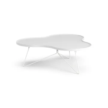 Flower mono 桌子107x114cm - 高度39cm_白色亮光白蜡木色 - Swedese