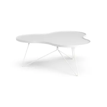 Flower mono 桌子107x114cm - 高度45cm_白色亮光白蜡木色 - Swedese