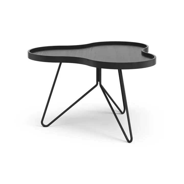 Flower mono 桌子62x66cm - 高度39cm_黑色亮光白蜡木色 - Swedese