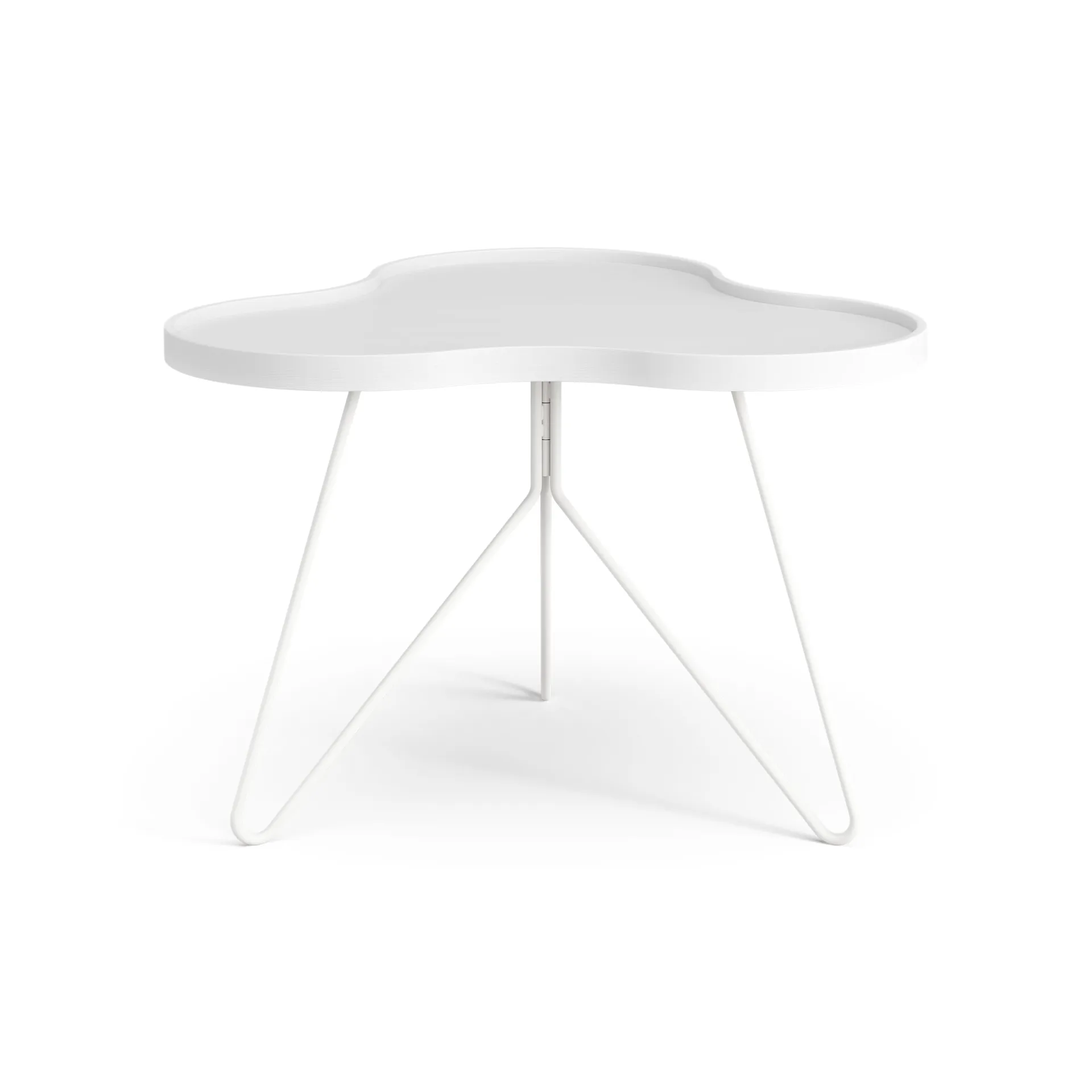 Flower mono 桌子62x66cm, 高度45cm_白色亮光白蜡木色 Swedese
