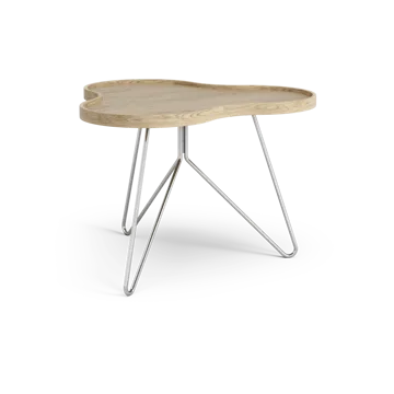 Flower mono 桌子62x66cm - 自然橡木色_45cm_铬色底座 - Swedese