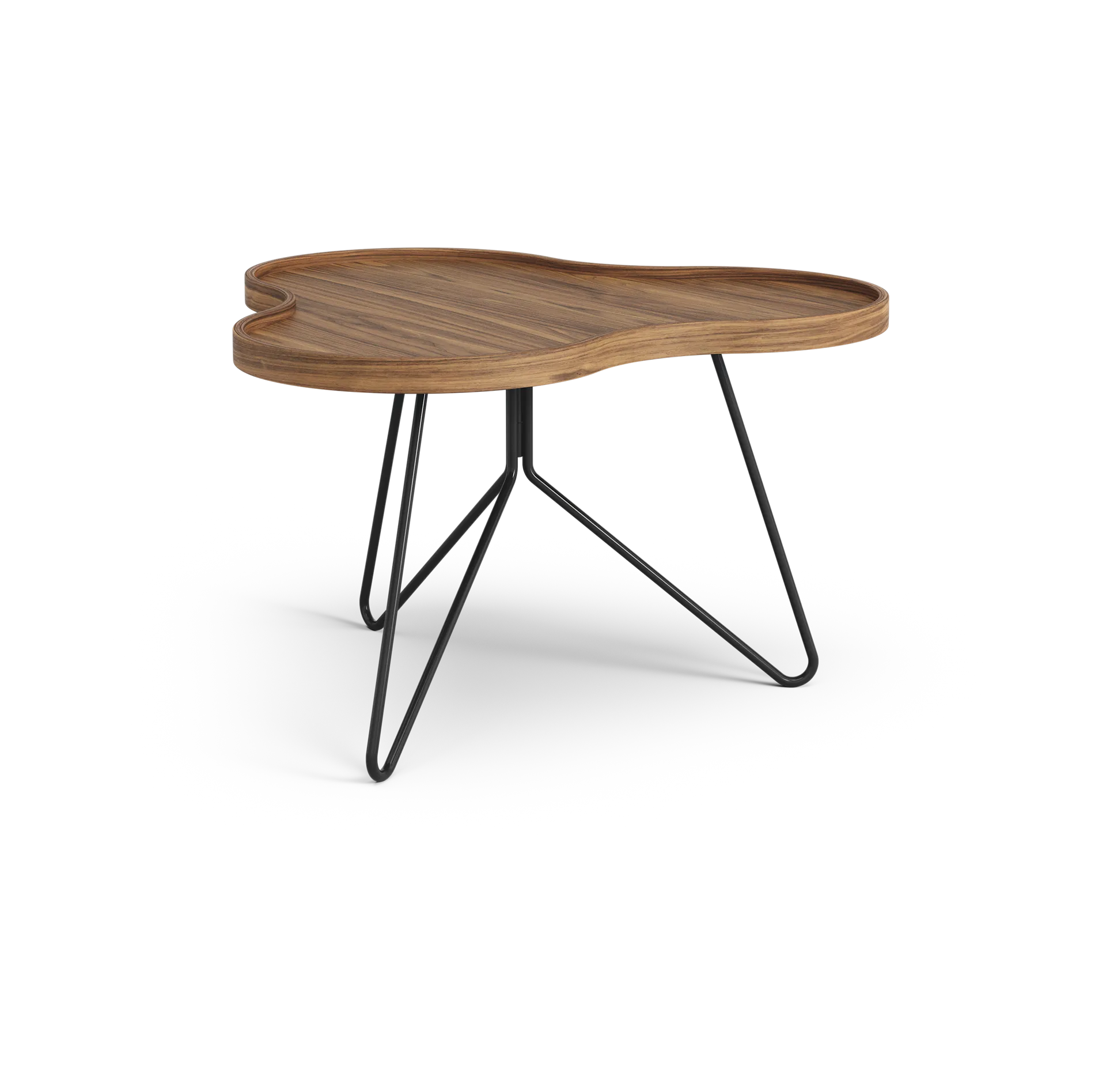 Flower mono北欧风格特别版餐桌62x66cm, H39cm-漆面胡桃木-black lacquered steel Swedese