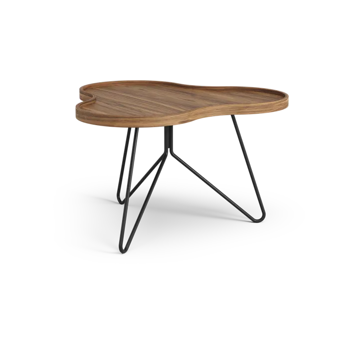 Flower mono北欧风格特别版餐桌62x66cm - H39cm-漆面胡桃木-black lacquered steel - Swedese