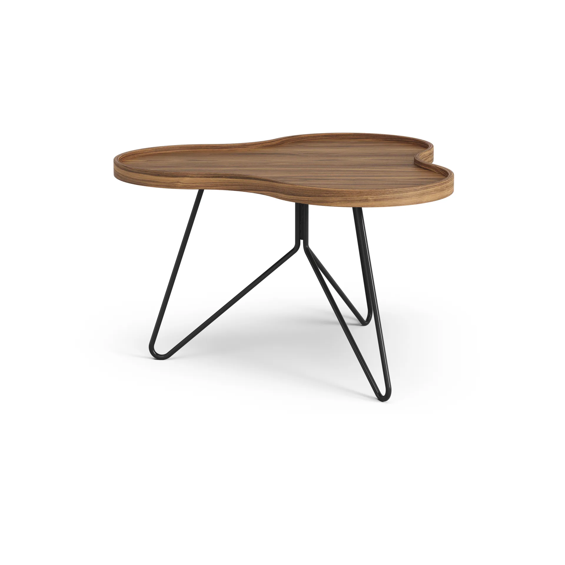 Flower mono北欧风格特别版餐桌62x66cm, H39cm-漆面胡桃木-black lacquered steel Swedese