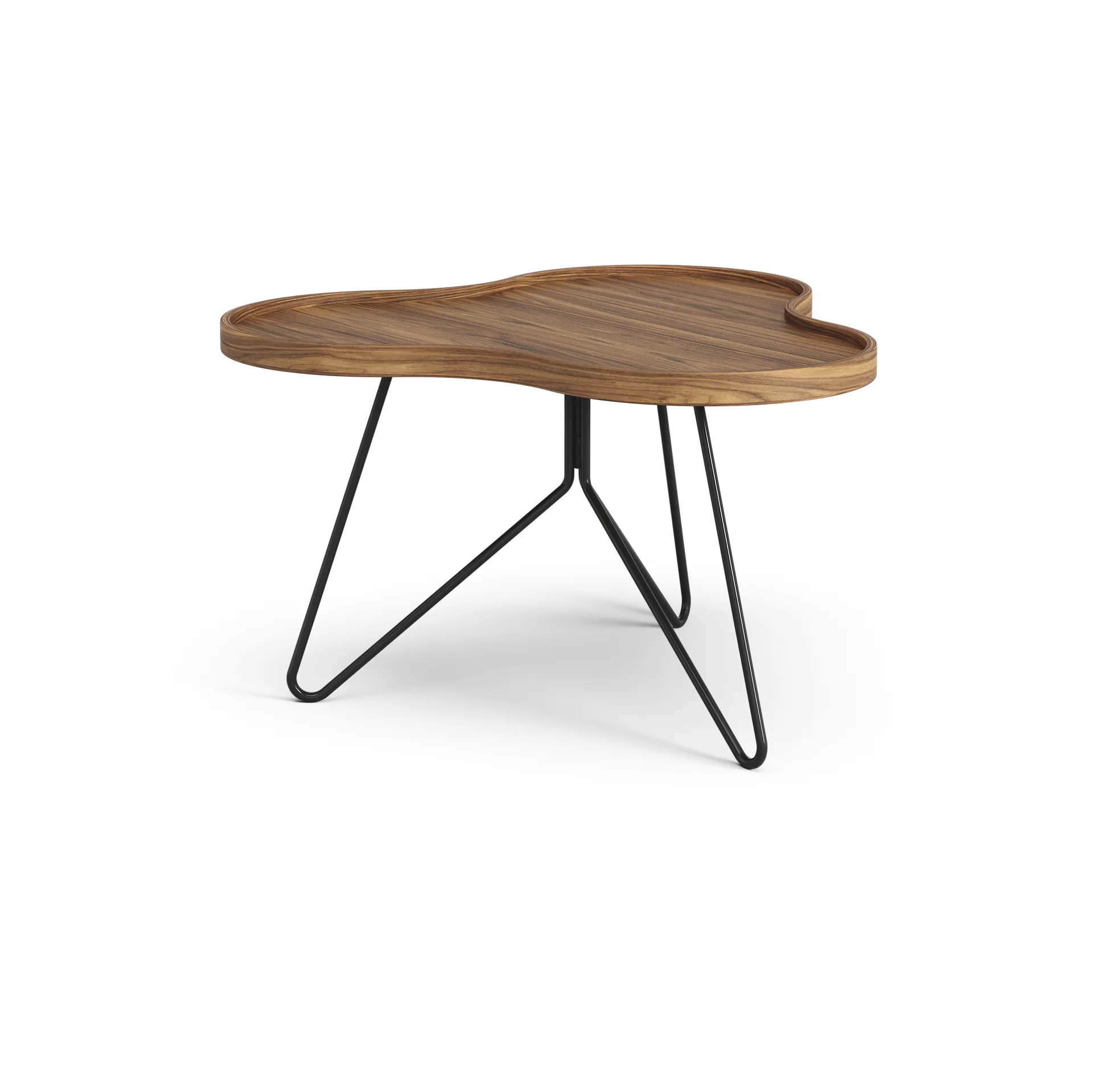 Flower mono北欧风格特别版餐桌62x66cm, H39cm-漆面胡桃木-black lacquered steel Swedese