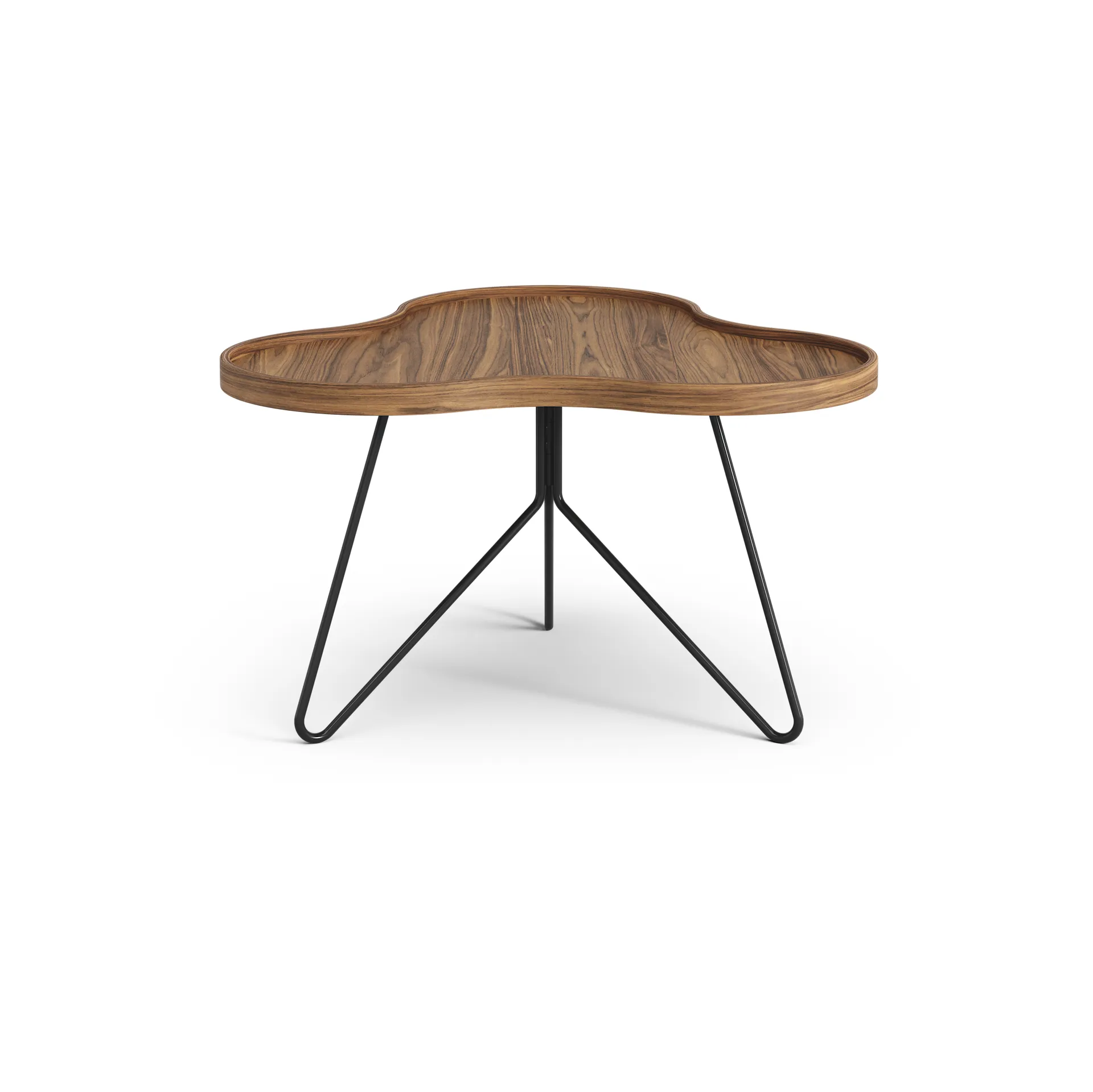 Flower mono北欧风格特别版餐桌62x66cm, H39cm-漆面胡桃木-black lacquered steel Swedese