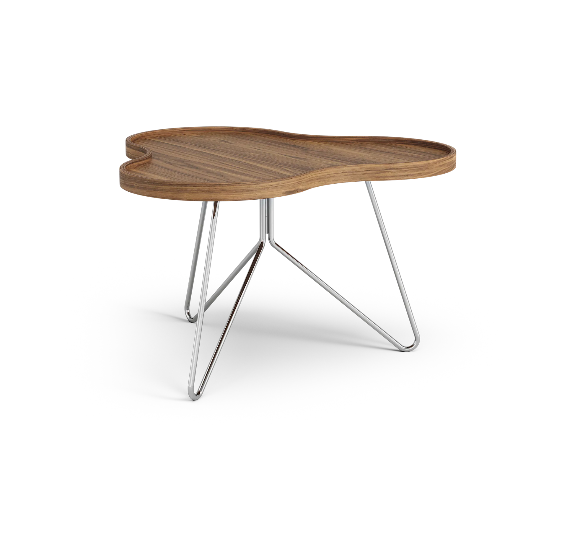 Flower mono北欧风格特别版餐桌62x66cm, H39cm-漆面胡桃木-chromed steel Swedese