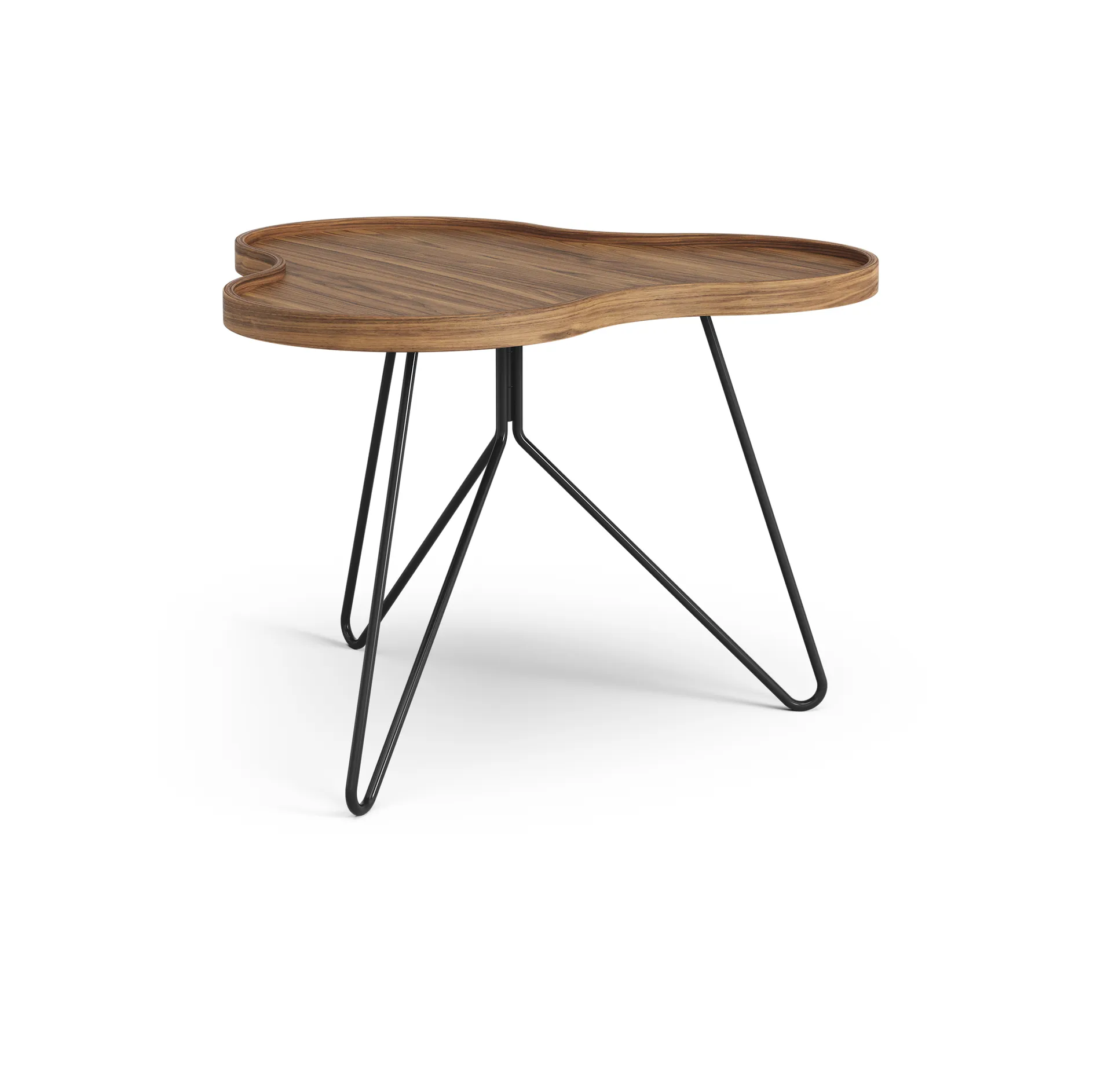 Flower mono北欧风格特别版餐桌62x66cm, H45cm-漆面胡桃木-black lacquered steel Swedese