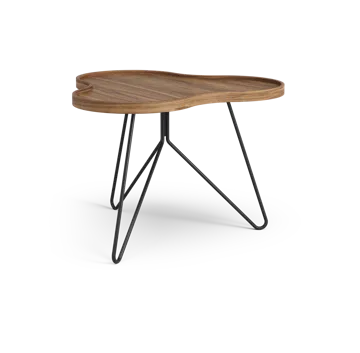 Flower mono北欧风格特别版餐桌62x66cm - H45cm-漆面胡桃木-black lacquered steel - Swedese