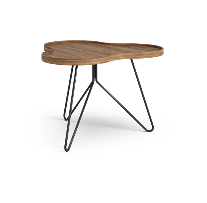 Flower mono北欧风格特别版餐桌62x66cm - H45cm-漆面胡桃木-black lacquered steel - Swedese