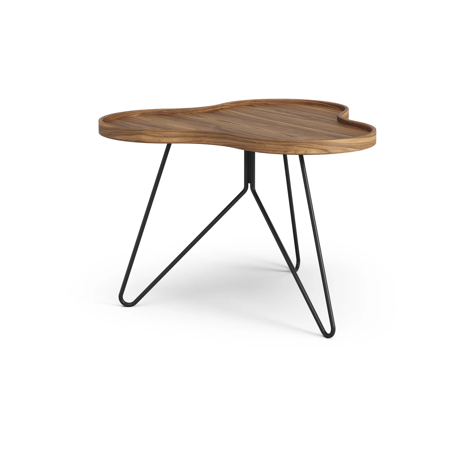 Flower mono北欧风格特别版餐桌62x66cm, H45cm-漆面胡桃木-black lacquered steel Swedese