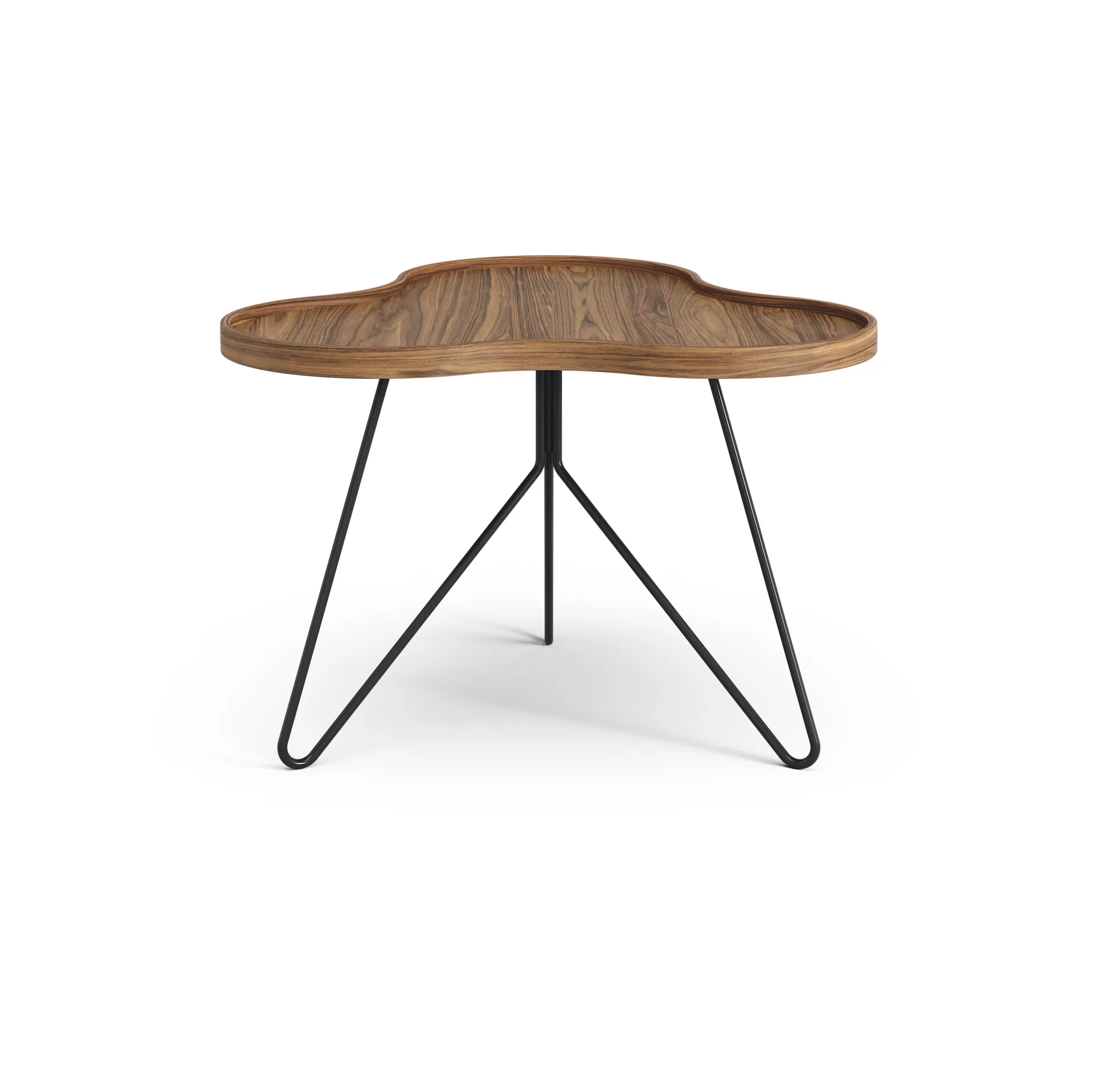 Flower mono北欧风格特别版餐桌62x66cm, H45cm-漆面胡桃木-black lacquered steel Swedese