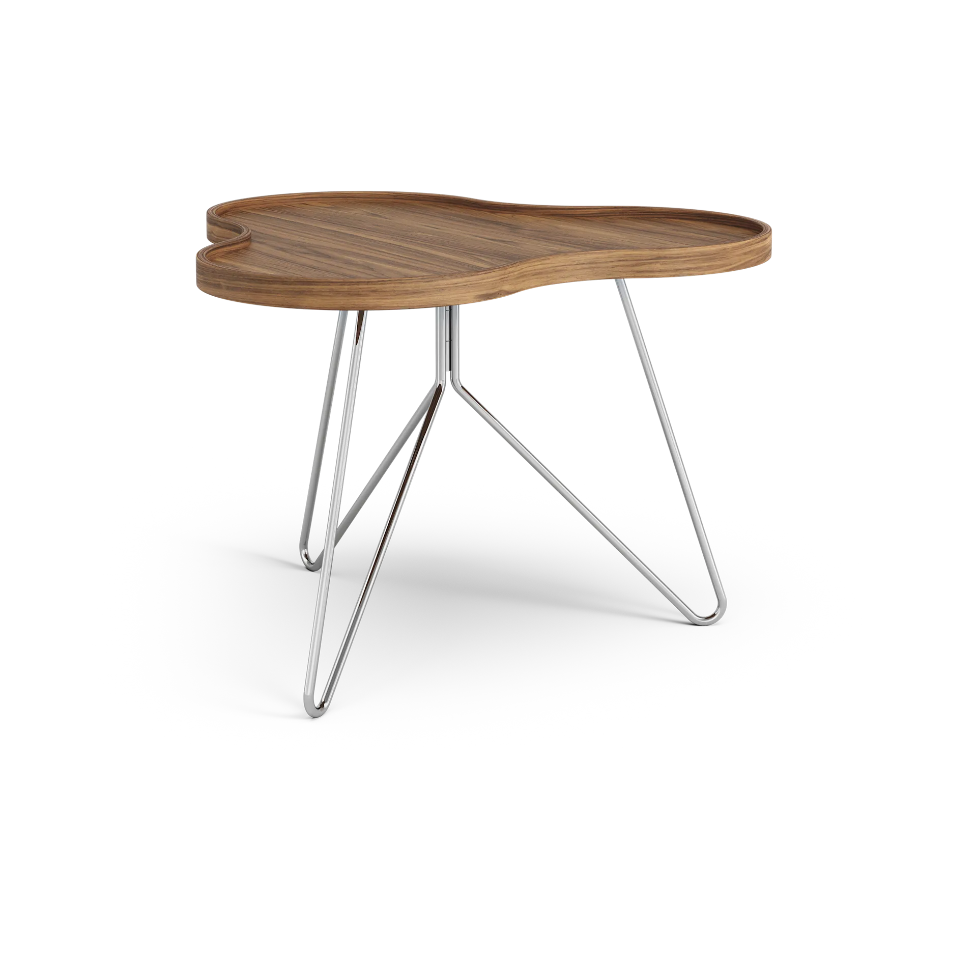 Flower mono北欧风格特别版餐桌62x66cm, H45cm-漆面胡桃木-chromed steel Swedese