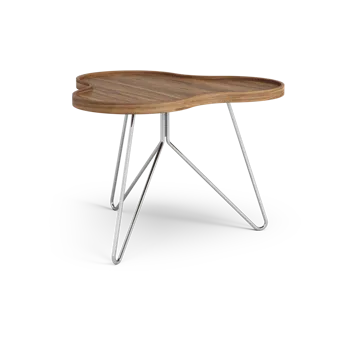 Flower mono北欧风格特别版餐桌62x66cm - H45cm-漆面胡桃木-chromed steel - Swedese