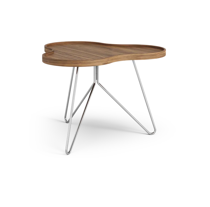 Flower mono北欧风格特别版餐桌62x66cm - H45cm-漆面胡桃木-chromed steel - Swedese