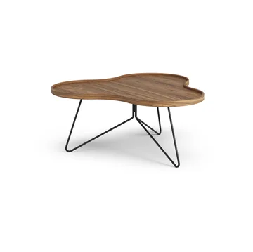 Flower mono北欧风格特别版餐桌84x90cm - H39cm-漆面胡桃木-black lacquered steel - Swedese