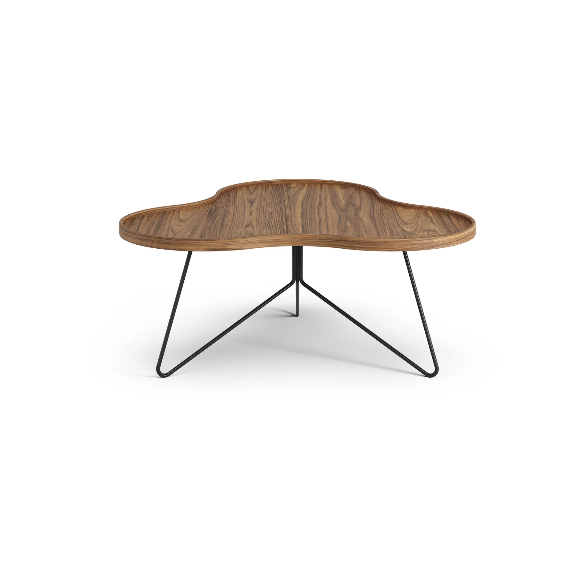 Flower mono北欧风格特别版餐桌84x90cm, H39cm-漆面胡桃木-black lacquered steel Swedese